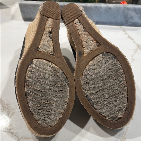 J CREW Black Espadrille Wedge Shoes size 5 - Picture 6 of 6